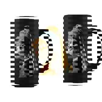 パールイヤリング付き猫 フェルメール コーヒーマグ - Kawaiitshirt