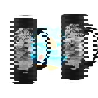 ビーチでのカピバラサーフィンおかしい コーヒーマグ - Kawaiitshirt