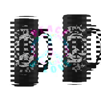 ピースアンドラブカラフルヒッピーシンボル コーヒーマグ - Kawaiitshirt