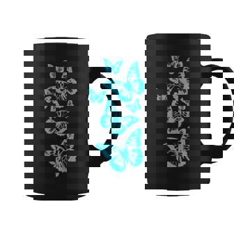 ファンタジー エレガント 蝶 ブルー ブラック シェイプ マニア コーヒーマグ - Kawaiitshirt