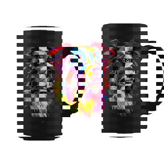 ボーダーコリー ポップアート レインボーカラー カラフル ボーダーコリー コーヒーマグ - Kawaiitshirt