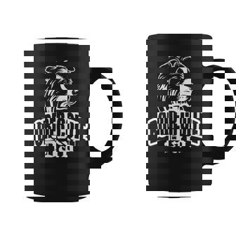 ボーダーコリーのお父さんとかわいい犬の頭を胸に コーヒーマグ - Kawaiitshirt