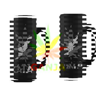 マリファナのガンジャ雑草の葉 ラスタカラー コーヒーマグ - Kawaiitshirt