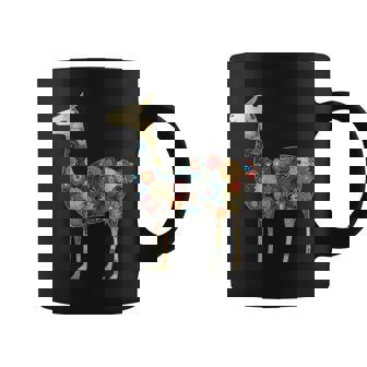 ラマ アルパカ フローラル カラフル 花 ペルーのお土産 コーヒーマグ - Kawaiitshirt