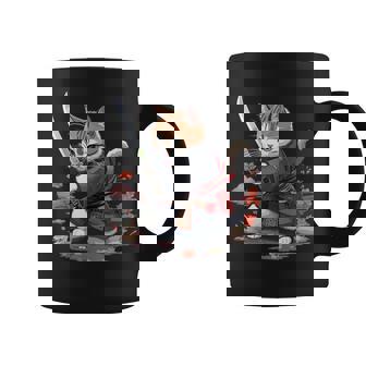 レトロな日本の侍猫グラフィック 猫愛好家 コーヒーマグ - Kawaiitshirt