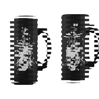 ロックスター ドラマー 猫 ドラム演奏 ミュージシャン バンド 音楽好き コーヒーマグ - Kawaiitshirt