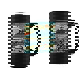 ヴィンテージ 日本の富士山 山に昇る太陽 コーヒーマグ - Kawaiitshirt