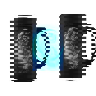 三日月のドラゴン ブルーギャラクシー天文学 アート コーヒーマグ - Kawaiitshirt