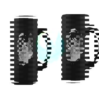 三日月の下で遠吠えするオオカミ 野生動物 コーヒーマグ - Kawaiitshirt