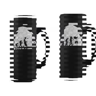 人類の進化 釣り竿 漁師 釣り人 面白い 釣り フィッシング 満月 サプライズ おもしろ アイデア 釣り コーヒーマグ - Kawaiitshirt