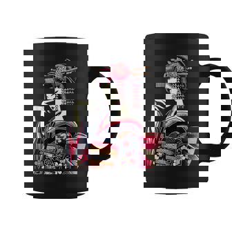 伝統的な着物のエレガントな日本の芸者のイラスト コーヒーマグ - Kawaiitshirt