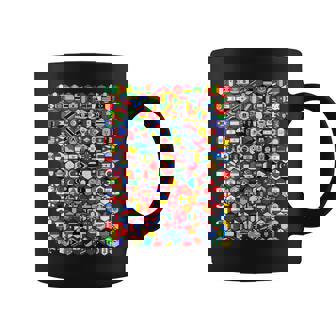 六角形の世界旗、国旗tシャツ コーヒーマグ - Kawaiitshirt