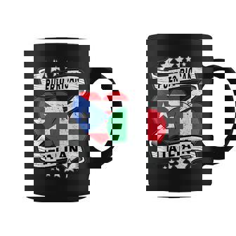 半分イタリア半分プエルトリコの国旗 ハート イタリア プエルトリコ コーヒーマグ - Kawaiitshirt