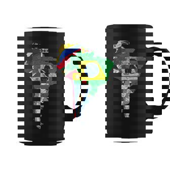 南米大陸地図 旗付き コーヒーマグ - Kawaiitshirt