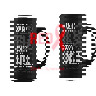 叔父さんの脳卒中啓発のために赤を着ています コーヒーマグ - Kawaiitshirt