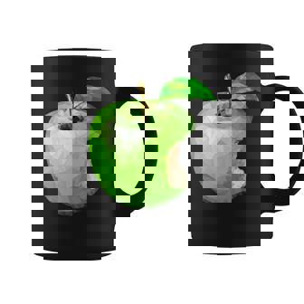 噛まれた青リンゴのイラスト コーヒーマグ - Kawaiitshirt