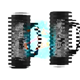 宇宙 レーザー目 猫 ピザに乗る猫 ギャラクシーキャット コーヒーマグ - Kawaiitshirt