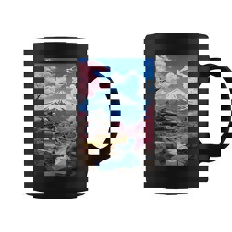 寺と富士山のある日本の風景 コーヒーマグ - Kawaiitshirt