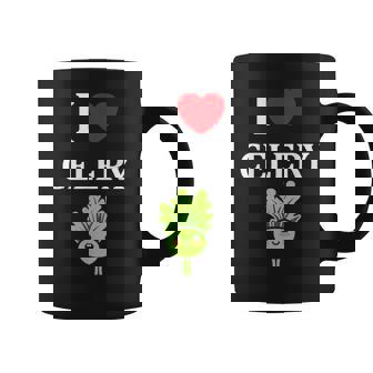 小さな野菜 セロリ ミニマリスト かわいい シンプル セロリ I Love Celery コーヒーマグ - Kawaiitshirt