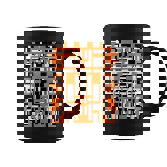 幾何学的図形 パターン オレンジ 白 黒 背景 コーヒーマグ - Kawaiitshirt