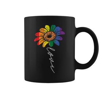 愛のヒマワリ 花柄 Lgbtq レインボーフラッグ ゲイプライド アライ コーヒーマグ - Kawaiitshirt
