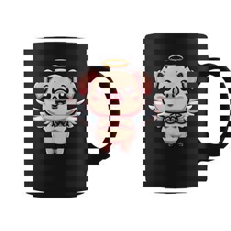 愛らしい天使の豚の漫画とハロー。 コーヒーマグ - Kawaiitshirt