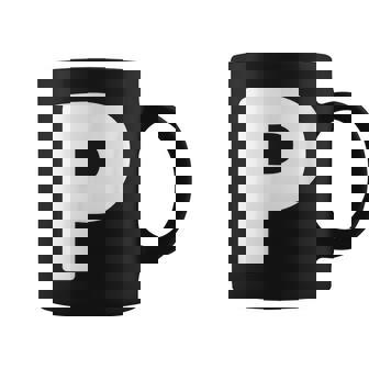 文字p 大文字 アルファベット モノグラム イニシャル コーヒーマグ - Kawaiitshirt