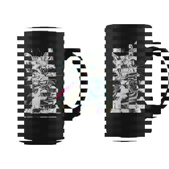 旅行や写真を撮るのに最適なカメラ猫。 コーヒーマグ - Kawaiitshirt