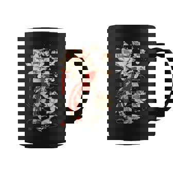 日本の鯉 魚 蓮の花 ヴィンテージ アート 日本 コーヒーマグ - Kawaiitshirt