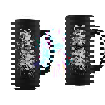 日本スピッツ好き ヘッドフォン装着 おもしろい 日本スピッツ コーヒーマグ - Kawaiitshirt