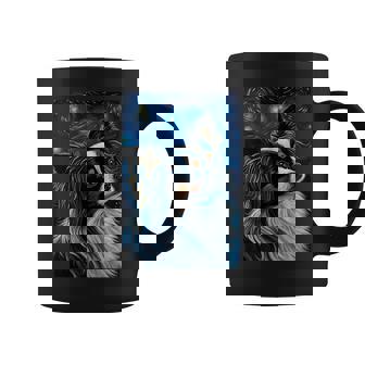 星月夜のパピヨン 絵画 犬 お母さん お父さん コーヒーマグ - Kawaiitshirt