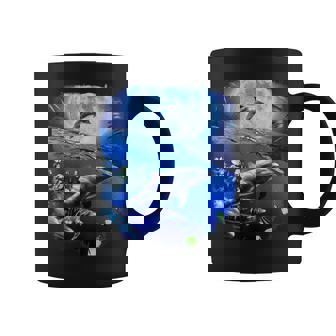 月 イルカ 宇宙 イルカ コーヒーマグ - Kawaiitshirt