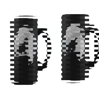 月と犬のシルエット シェルティーシェットランドシープドッグ コーヒーマグ - Kawaiitshirt