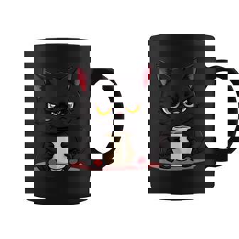 朝が嫌いなコーヒーと可愛い黒猫 コーヒーマグ - Kawaiitshirt