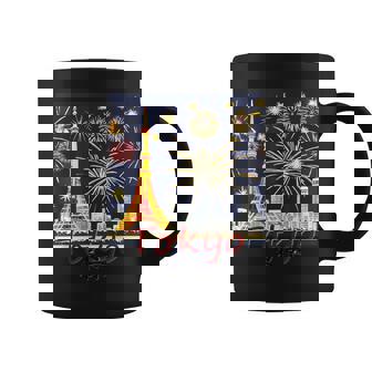 東京 東京タワーと花火大会 日本 漢字 By Kana Kanjin コーヒーマグ - Kawaiitshirt