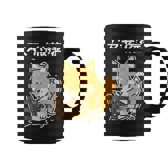 柴犬 いぬ ご飯 食事 スマホ イラスト スマホ依存症 いぬ好き かわいい おもしろ コーヒーマグ - Kawaiitshirt