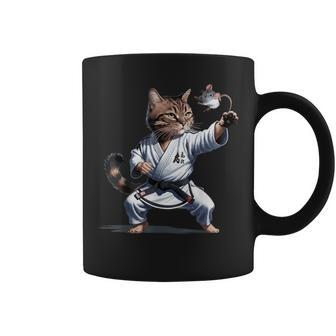 格闘技 猫 空手 黒帯 おもしろ戦闘機 コーヒーマグ - Kawaiitshirt