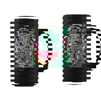 桃とスイカの漫画かわいいドラゴン コーヒーマグ - Kawaiitshirt