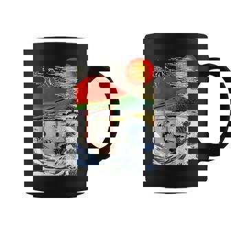 江戸日本 浮世白斎 赤富士山・津波 コーヒーマグ - Kawaiitshirt