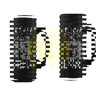 漁師のために睡眠魚を繰り返し面白い引用を食べる コーヒーマグ - Kawaiitshirt