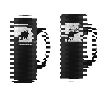 狩猟ヘラジカまたはワピティ ネブラスカ地図アートハンター コーヒーマグ - Kawaiitshirt