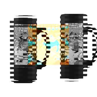 猫 ネコ 相撲 面白いtシャツ 文字入り メンズ おもしろ 面白い 服 おもしろグッズ ネタ 力士 浮世絵 コーヒーマグ - Kawaiitshirt