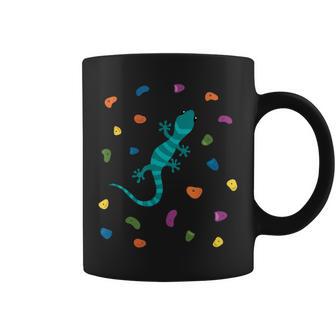 登山ゲッコ ボルダーグリップ付き ボルダリング ホール クライミング スポーツ コーヒーマグ - Kawaiitshirt