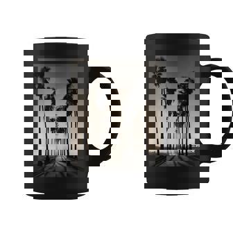 白黒写真 ヤシの木の夕日 ビンテージ写真 コーヒーマグ - Kawaiitshirt