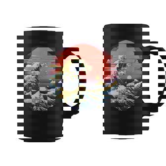 神奈川沖浪裏 葛飾北斎の 冨嶽三十六景 神奈川沖浪裏 富士山 レトロ ヴェイパーウェイヴ コーヒーマグ - Kawaiitshirt