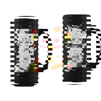花より団子猫 Cat 猫 メンズ レディース ペット 動物 和風 キャラt コーヒーマグ - Kawaiitshirt