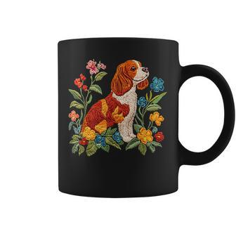 花柄 キャバリア王 チャールズ スパニエル キュート ママ 母の日 コーヒーマグ - Kawaiitshirt