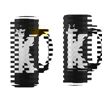 英文字 K 大文字 アルファベット モノグラム イニシャル キング クイーン クラウン コーヒーマグ - Kawaiitshirt