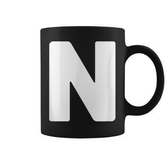 英文字 N 大文字 アルファベット モノグラム イニシャル コーヒーマグ - Kawaiitshirt