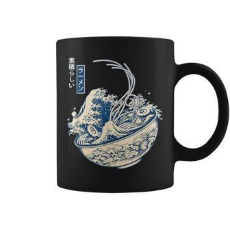 葛飾 北斎 神奈川沖浪裏 有名なヴィンテージアート ラーメン好き ラーメンオタク ラーメン 面白い ネタ ごはん 飯 麺 コーヒーマグ - Kawaiitshirt